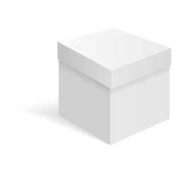White blank cardboard package box. Vector template. Cardboard box mockup, package and container illustration.