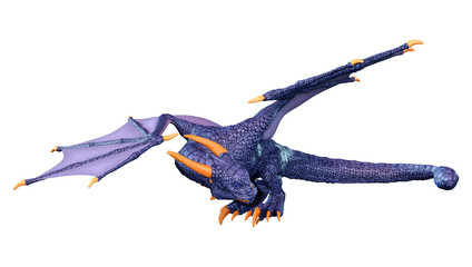 Fototapeta premium 3D Rendering Fairy Tale Dragon on White