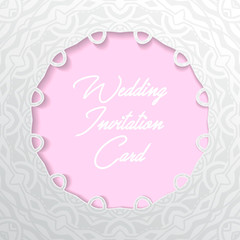 wedding invitation card paper cut design