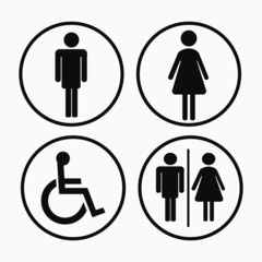 Man and woman icon for toilet sign, Vector illustration.