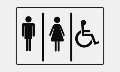 Man and woman icon for toilet sign, Vector illustration.