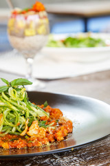Zucchini noodles with simple tomato sauce
