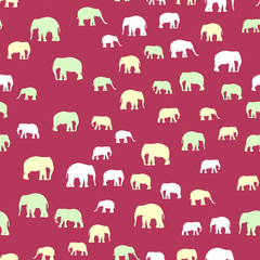 Seamless vector pattern with African Elephants