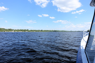 Fototapeta premium View of the river from a pleasure boat