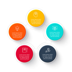 Circle infographic with 5 options, steps or options.