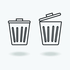 Trash icon isolated on  white background
