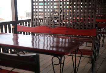 Wooden folding table and bench