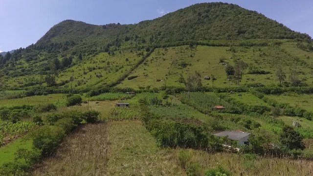 aerial video on Misak indigenous crops in Cauca, Colombia. "Sacred mountain of the spirits".