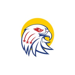 Patriotic American Eagle And Star Logo