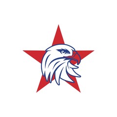 Patriotic American Eagle And Star Logo