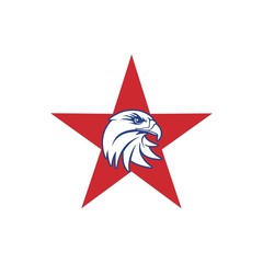 Patriotic American Eagle And Star Logo
