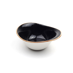 black ceramic craft salad bowl