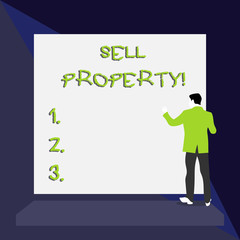 Word writing text Sell Property. Business photo showcasing Accepting an offer of money in return for the property