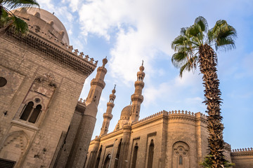 Fototapeta na wymiar The two mosques Al-Rifa'i and Sultan Hassan in Cairo Egypt