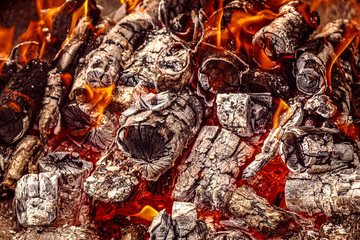 Coal in flames