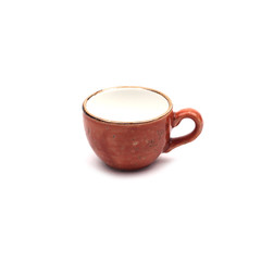 red ceramic teacup coffecup