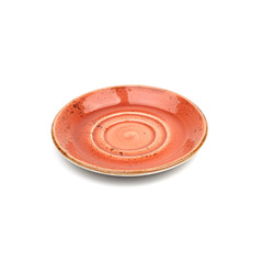 red ceramic plate handmade design