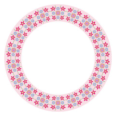 Decorative plate pattern with floral ornament in flat style. A circular ornament for your design.