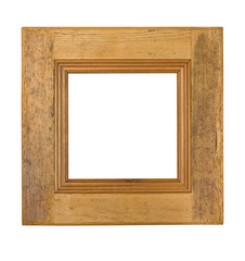 old wooden frame with wormholes