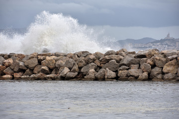 Storm on the seashore
