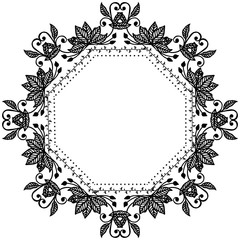 Vector illustration design beautiful wreath frame for greeting card