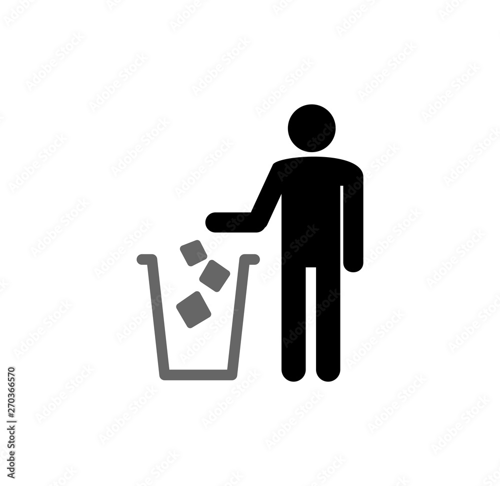 Poster garbage related icon on background for graphic and web design. simple illustration. internet concept