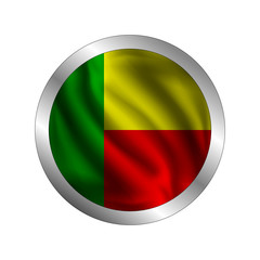 Waving Benin flag, the flag of Benin, vector illustration