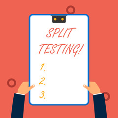 Handwriting text writing Split Testing. Conceptual photo issuing the traffic of a website between two different URLs