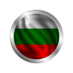 Waving Bulgarian flag, the flag of Bulgaria, vector illustration