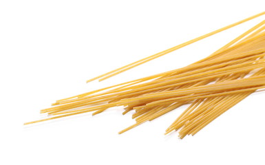 Integral spaghetti, pasta isolated on white 