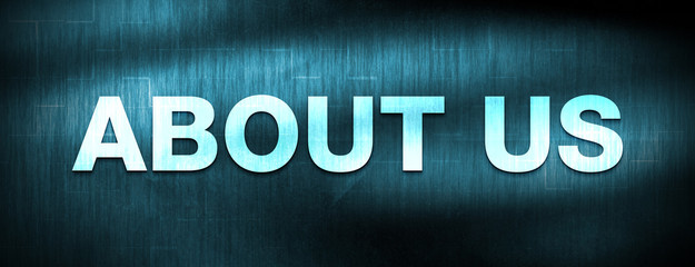 About Us abstract blue banner background