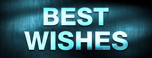 Best Wishes abstract blue banner background