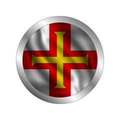 Fototapeta premium Waving Guernsey flag, the flag of Guernsey, vector illustration