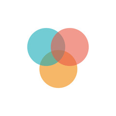 Three overlapping circles infographic. Template for diagram, graph, presentation and chart. Business concept with three options, parts, steps or processes. Vector illustration.