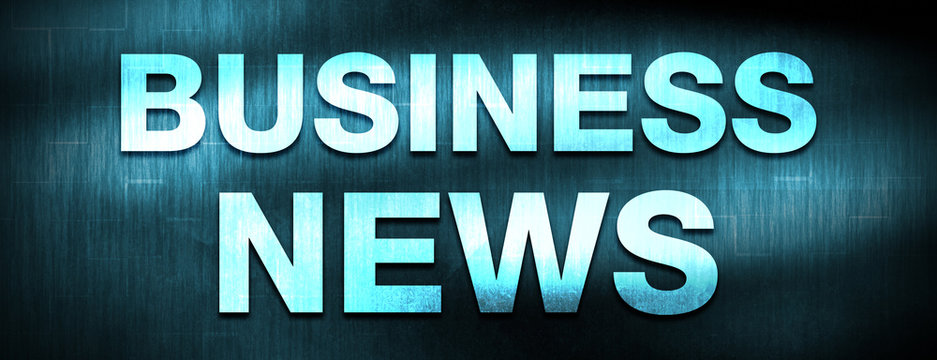 Business News abstract blue banner background