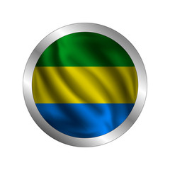 Waving Gabon's flag, the flag of Gabon, vector illustration