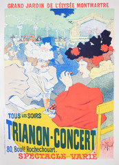 The advertising poster of concert in the vintage book Les Maitres de L'Affiche, by Roger Marx, 1897.