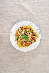 Noodles with Vegetables and Chicken