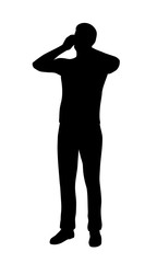 The silhouette of a man is screaming loudly