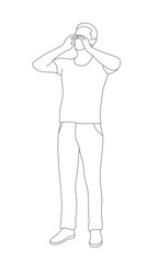 Men yelling out loud, shout, announce, communicate.