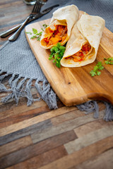 bacon chicken wrap - meat of chicken buttle in rest of bacon fume cooked