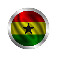 Waving Ghana flag, the flag of Ghana, vector illustration
