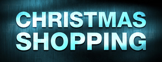 Christmas Shopping abstract blue banner background