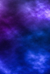 Night sky stars background, nebula clouds in cosmos