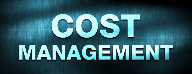 Cost Management abstract blue banner background