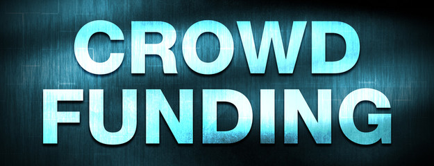 Crowd Funding abstract blue banner background
