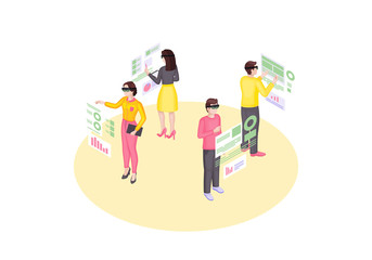 Fototapeta premium Business intelligence isometric vector illustration