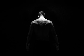 Naklejka premium Athletic sexy man with muscles