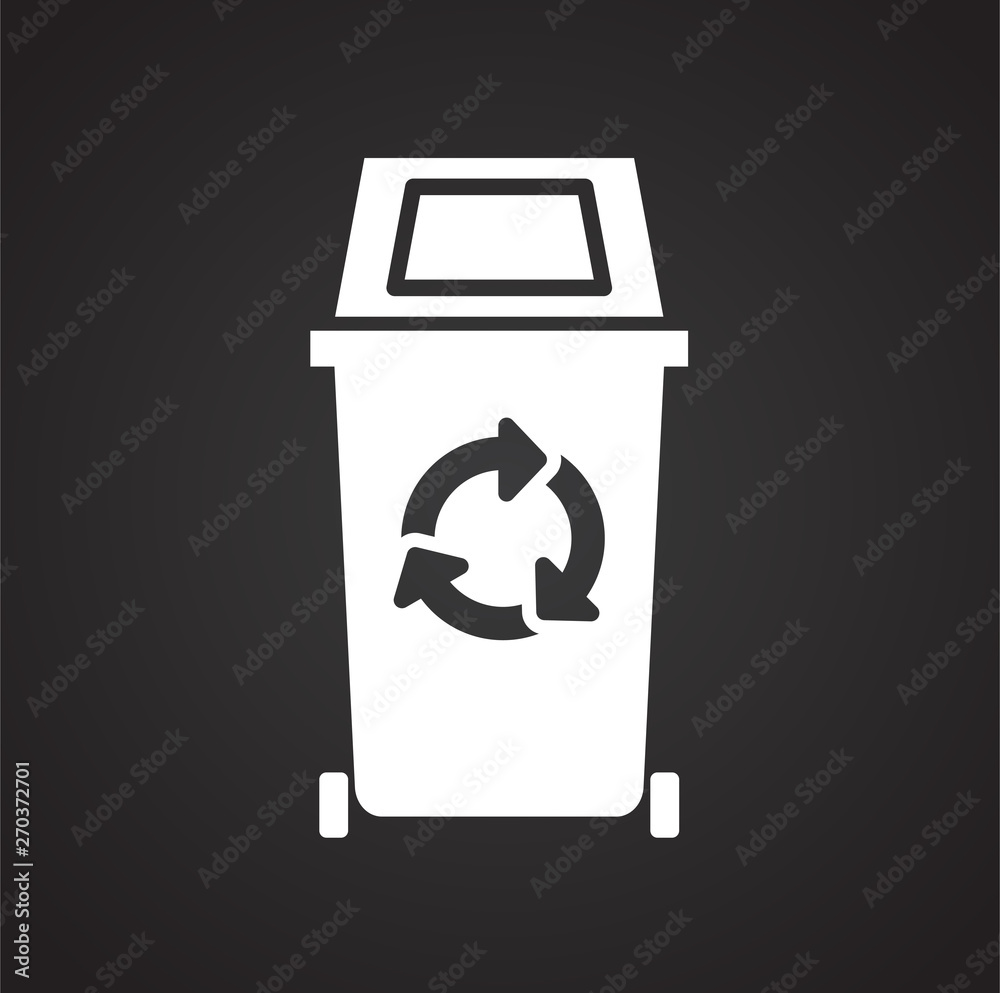 Poster garbage related icon on background for graphic and web design. simple illustration. internet concept