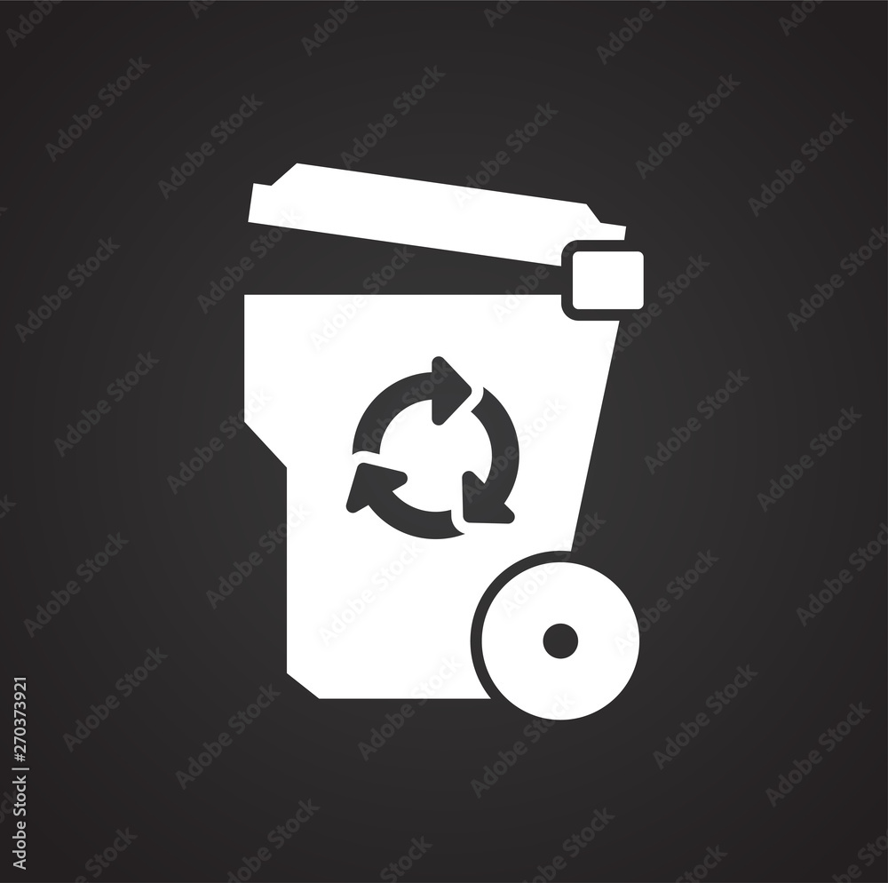Poster garbage related icon on background for graphic and web design. simple illustration. internet concept